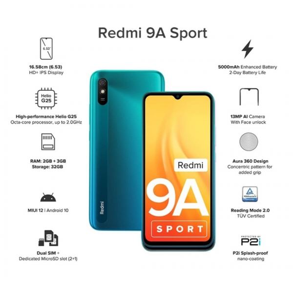 <br />
						Redmi 9A Sport: чип MediaTek Helio G25 и батарей на 5000 мАч за $95<br />
					