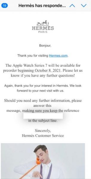 <br />
						Французский дом моды Hermès раскрыл дату старта предзаказов смарт-часов Apple Watch Series 7<br />
					